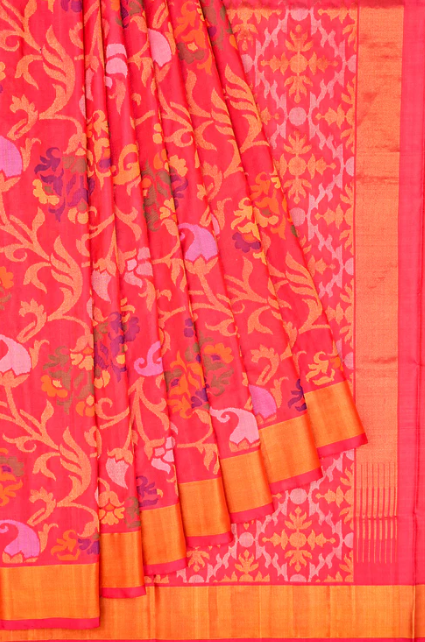 Uppada Jamdhani Saree Pink